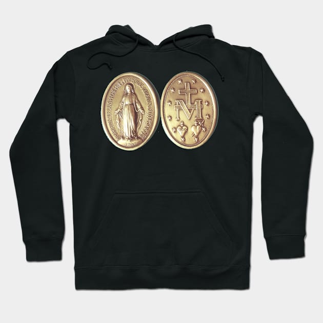 Our Lady of Grace Virgin Mary Miraculous Medal Prayer Hoodie by hispanicworld